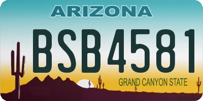 AZ license plate BSB4581