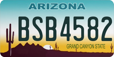 AZ license plate BSB4582
