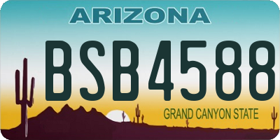 AZ license plate BSB4588