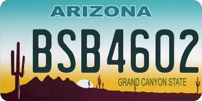 AZ license plate BSB4602