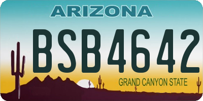 AZ license plate BSB4642