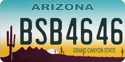 AZ license plate BSB4646