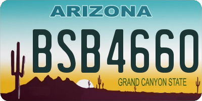 AZ license plate BSB4660