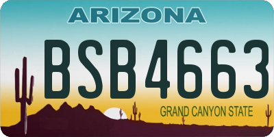 AZ license plate BSB4663