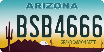 AZ license plate BSB4666