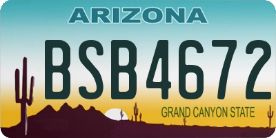 AZ license plate BSB4672