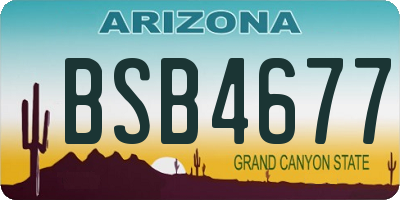 AZ license plate BSB4677