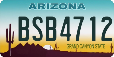 AZ license plate BSB4712