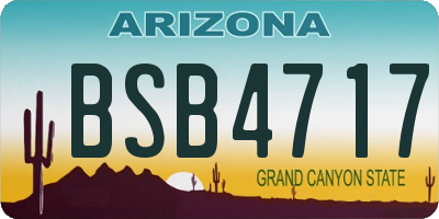 AZ license plate BSB4717
