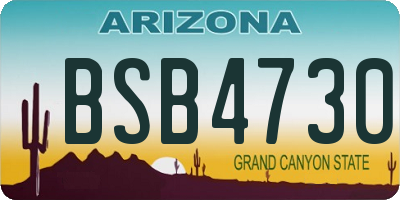 AZ license plate BSB4730