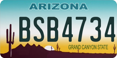 AZ license plate BSB4734