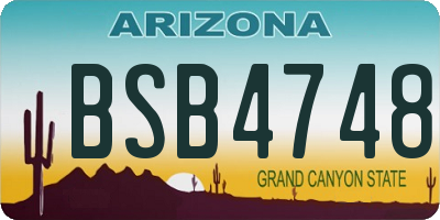 AZ license plate BSB4748