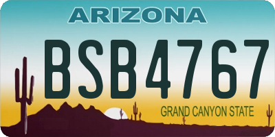 AZ license plate BSB4767