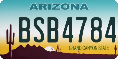 AZ license plate BSB4784
