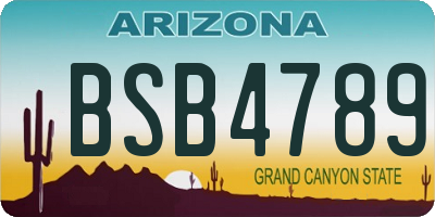 AZ license plate BSB4789