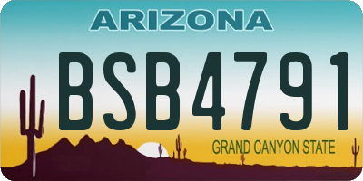 AZ license plate BSB4791