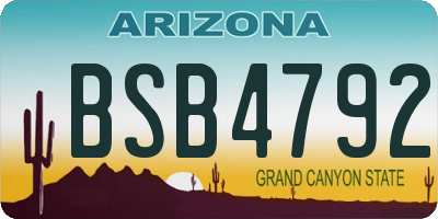 AZ license plate BSB4792