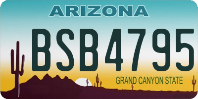 AZ license plate BSB4795