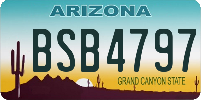 AZ license plate BSB4797