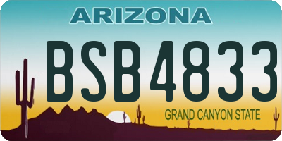 AZ license plate BSB4833