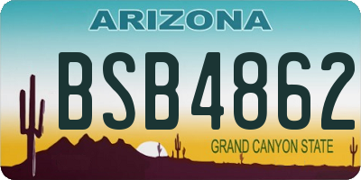 AZ license plate BSB4862