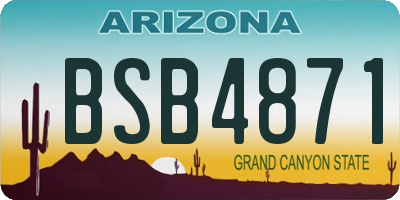 AZ license plate BSB4871