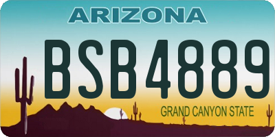 AZ license plate BSB4889