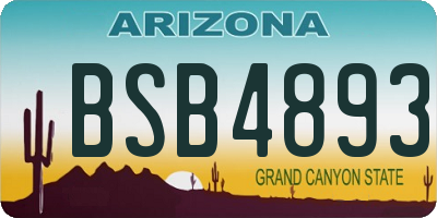 AZ license plate BSB4893