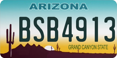 AZ license plate BSB4913
