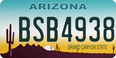 AZ license plate BSB4938