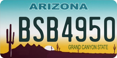 AZ license plate BSB4950