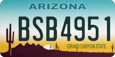 AZ license plate BSB4951