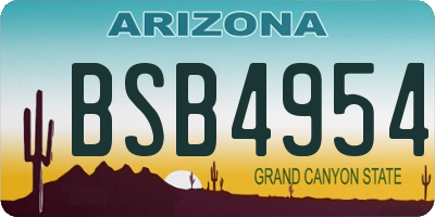 AZ license plate BSB4954