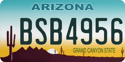AZ license plate BSB4956