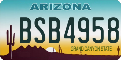 AZ license plate BSB4958