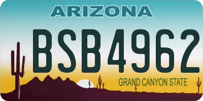 AZ license plate BSB4962