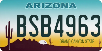 AZ license plate BSB4963