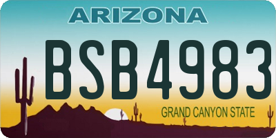AZ license plate BSB4983