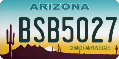 AZ license plate BSB5027
