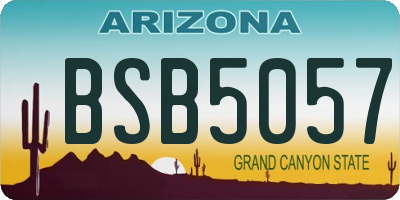 AZ license plate BSB5057