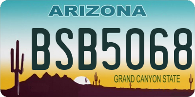 AZ license plate BSB5068