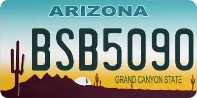 AZ license plate BSB5090