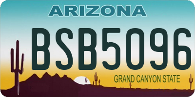 AZ license plate BSB5096