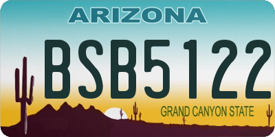 AZ license plate BSB5122