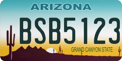 AZ license plate BSB5123