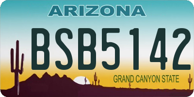 AZ license plate BSB5142