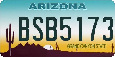 AZ license plate BSB5173