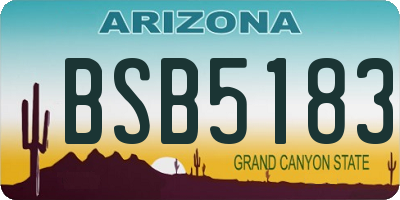 AZ license plate BSB5183