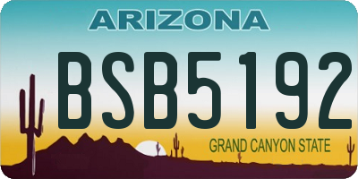 AZ license plate BSB5192