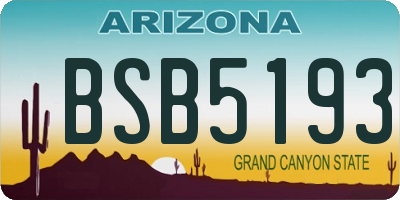 AZ license plate BSB5193